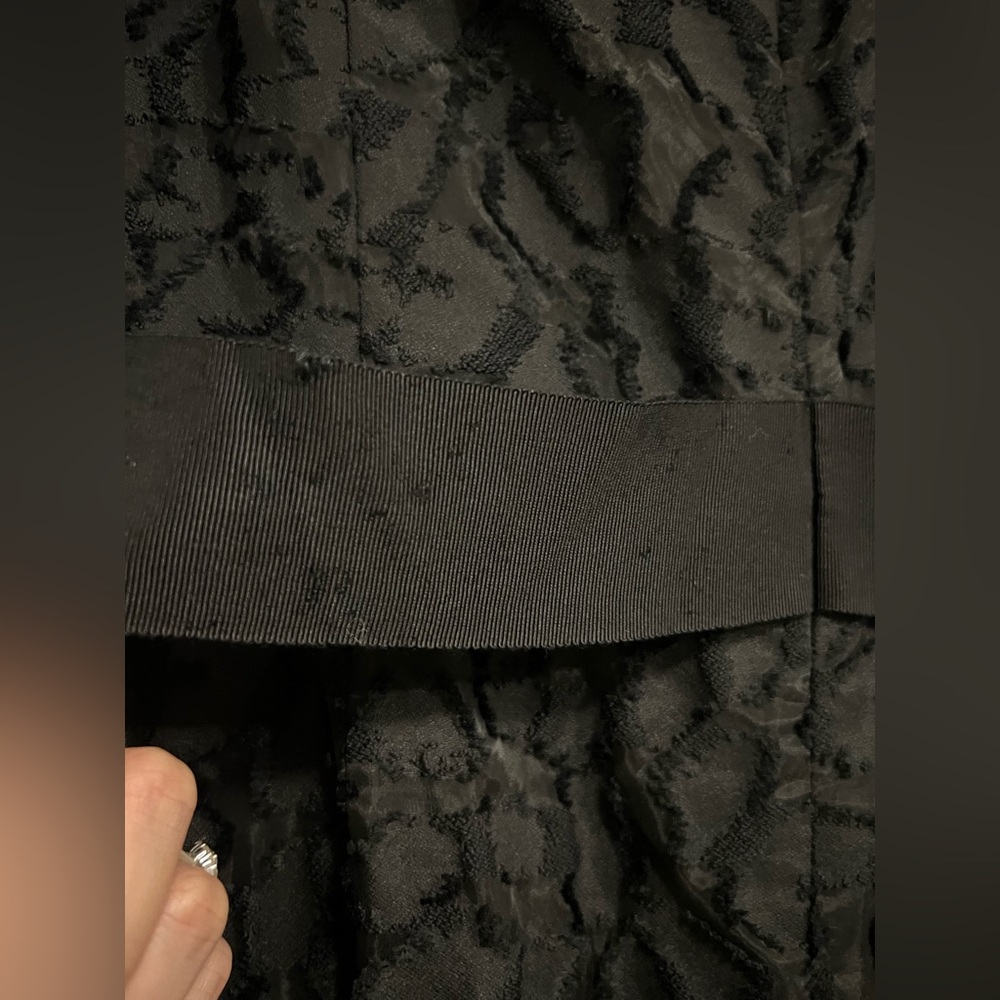 St. John Black Lace Pattern Sleeveless Gown Long Maxi Dress Sz 10 Formal Evening - Picture 11 of 17